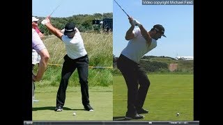 Jon Rahm golf swing  Long Iron faceon amp downtheline July 2017 [upl. by Rhodia]