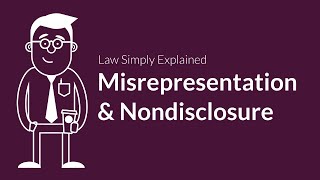 Misrepresentation and Nondisclosure  Contracts  Defenses amp Excuses [upl. by Darrow377]