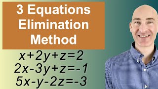 Solving Systems of 3 Equations Elimination [upl. by Schultz]