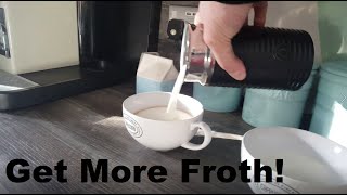 How to Get More Froth from Your Nespresso Coffee Aeroccino  Nespresso tips and help [upl. by Ahsietal]