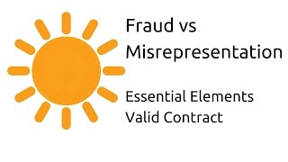 Fraud vs Misrepresentation  Other Essential Elements of a Valid Contract  CA CPT  CS amp CMA [upl. by Yentuoc143]